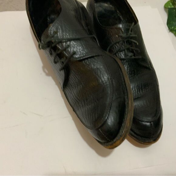 Shark Grain Cowhide Black Leather Dress Shoes Men’s 8.5 D main image 13